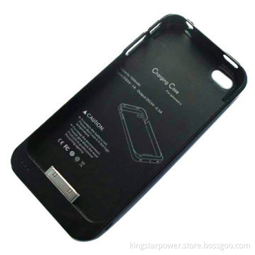 1,800mAh External Backup Battery Charger Case in Black/White, Suitable for iPhone 4/4G/4S